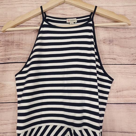 New! Cremieux Dress Womens XS Navy Ivory Striped Noah Knit High Neck A-Line NWT - Picture 2 of 13